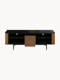 Mueble TV Linea, Estructura: tablero de fibras de dens, Patas: metal pintado, Negro, roble, An 130 x Al 43 cm