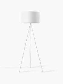 Stojací lampa trojnožka s látkovým stínidlem Cella, Bílá, V 158 cm