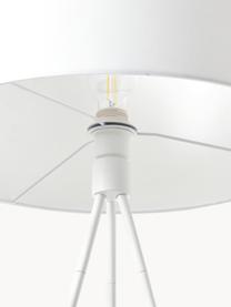 Tripod vloerlamp Cella met stoffen lampenkap, Lampenkap: katoenmix, Lampvoet: gepoedercoat metaal, Wit, H 158 cm