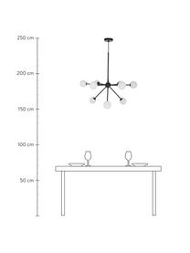 Große Pendelleuchte Space, Baldachin: Metall, pulverbeschichtet, Schwarz, Weiß, B 81 x T 71 cm