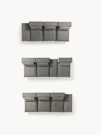 Modulares XL-Sofa Felix (3-Sitzer) mit Hocker, Bezug: 100 % Polyester Der strap, Gestell: Massives Kiefern- und Fic, Webstoff Dunkelgrau, B 360 x T 140 cm