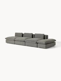 Canapé 3 places modulable XL avec pouf Felix, Tissu anthracite, larg. 360 x prof. 140 cm