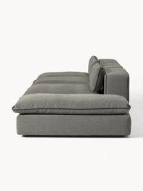 Modulares XL-Sofa Felix (3-Sitzer) mit Hocker, Bezug: 100 % Polyester Der strap, Gestell: Massives Kiefern- und Fic, Füße: Kunststoff Dieses Produkt, Webstoff Dunkelgrau, B 360 x T 140 cm