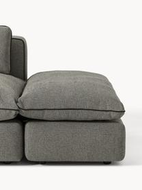 Modulares XL-Sofa Felix (3-Sitzer) mit Hocker, Bezug: 100 % Polyester Der strap, Gestell: Massives Kiefern- und Fic, Füße: Kunststoff Dieses Produkt, Webstoff Dunkelgrau, B 360 x T 140 cm