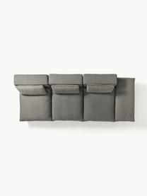 Modulares XL-Sofa Felix (3-Sitzer) mit Hocker, Bezug: 100 % Polyester Der strap, Gestell: Massives Kiefern- und Fic, Füße: Kunststoff Dieses Produkt, Webstoff Dunkelgrau, B 360 x T 140 cm