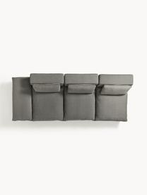 Modulares XL-Sofa Felix (3-Sitzer) mit Hocker, Bezug: 100 % Polyester Der strap, Gestell: Massives Kiefern- und Fic, Webstoff Dunkelgrau, B 360 x T 140 cm