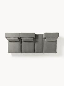 Modulares XL-Sofa Felix (3-Sitzer) mit Hocker, Bezug: 100 % Polyester Der strap, Gestell: Massives Kiefern- und Fic, Füße: Kunststoff Dieses Produkt, Webstoff Dunkelgrau, B 360 x T 140 cm