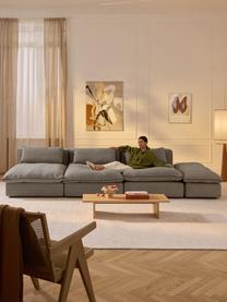 Modulares XL-Sofa Felix (3-Sitzer) mit Hocker, Bezug: 100 % Polyester Der strap, Gestell: Massives Kiefern- und Fic, Webstoff Dunkelgrau, B 360 x T 140 cm