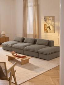 Modulares XL-Sofa Felix (3-Sitzer) mit Hocker, Bezug: 100 % Polyester Der strap, Gestell: Massives Kiefern- und Fic, Webstoff Dunkelgrau, B 360 x T 140 cm