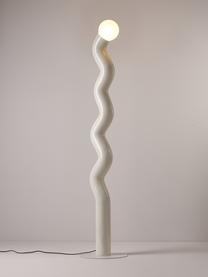 Lampadaire Memphis, Polyrésine, Blanc crème, haut. 172 cm