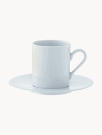 Šálky na espresso s podšálkami z porcelánu Bianco, 4 ks, Porcelán, Biela, Ø 12 x V 7 cm, 90 ml