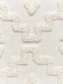 Tapis en relief tissé main Idris, 100 % coton, Blanc crème, larg. 80 x long. 150 cm (taille XS)