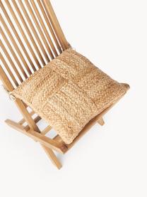 In- & Outdoorsitzkissen Bono aus Jute, 2 Stück, Vorderseite: 100 % Jute, Rückseite: 100 % Baumwolle, Ocker, B 40 x L 40 cm