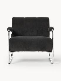 Loungefauteuil Marcel, Bekleding: 100% polyester Met 30.000, Frame: metaal, Geweven stof antraciet, zilverkleurig, B 76 x D 74 cm