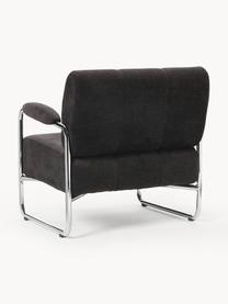 Loungefauteuil Marcel, Bekleding: 100% polyester Met 30.000, Frame: metaal, Geweven stof antraciet, zilverkleurig, B 76 x D 74 cm