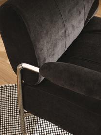 Loungefauteuil Marcel, Bekleding: 100% polyester Met 30.000, Frame: metaal, Geweven stof antraciet, zilverkleurig, B 76 x D 74 cm