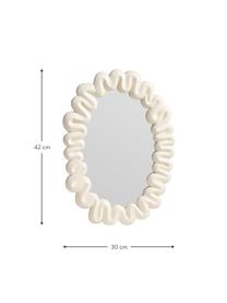 Owalne lustro ścienne Dribble, Złamana biel, S 30 x W 42 cm