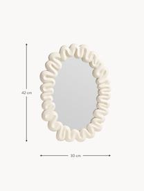 Ovale wandspiegel Dribble, Lijst: polyresin, Off White, B 30 x H 42 cm