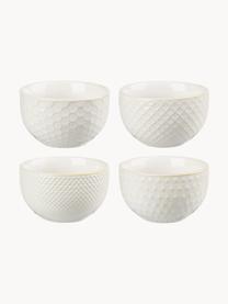 Cuencos Lara, 4 uds., Gres, Blanco crudo, Ø 9 x Al 6 cm