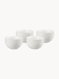 Cuencos Lara, 4 uds., Gres, Blanco Off White, Ø 9 x Al 6 cm