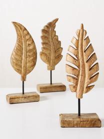 Set de piezas decorativas Leaf, 3 pzas., Madera, Marrón, An 12 x Al 30 cm