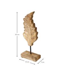 Set 3 oggetti decorativi Leaf, Legno, Marrone, Larg. 12 x Lung. 30 cm