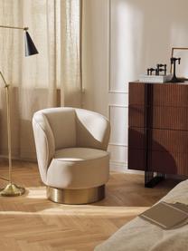 Fluwelen cocktailfauteuil Olivia, Bekleding: fluweel (polyester) Met 3, Voet: gecoat metaal, Fluweel beige, B 70 x H 70 cm