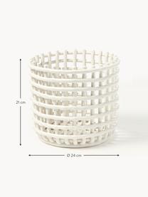 Handgefertigter Aufbewahrungskorb Nalan aus Keramik, H 21 cm, Keramik, Off White, Ø 24 x H 21 cm