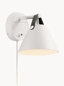 Nástenná lampa s vymeniteľným koženým popruhom Strap, Biela, piesková alebo čierna, H 21 x V 17 cm