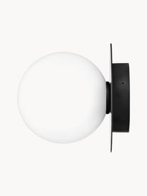 Outdoor wandlamp Liila, Lampenkap: glas, Zwart, wit, Ø 17 x H 17 cm