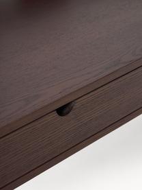 Schreibtisch Evrak aus Eschenholz, Korpus: Eschenholzfurnier, Beine: Massives Eschenholz, Dunkles Eschenholz, B 139 x T 65 cm