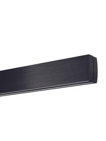 Lámpara de techo regulable grande LED Stripe, Pantalla: aluminio anodizado, Anclaje: aluminio anodizado, Cable: cubierto en tela, Negro, An 140 x Al 6 cm