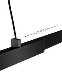 Lámpara de techo regulable grande LED Stripe, Pantalla: aluminio anodizado, Anclaje: aluminio anodizado, Cable: cubierto en tela, Negro, An 140 x Al 6 cm