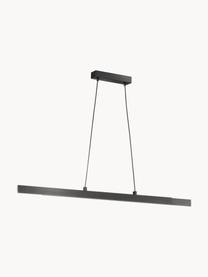 Große Dimmbare Ausziehbare LED-Pendelleuchte Stripe, Lampenschirm: Aluminium, eloxiert, Baldachin: Aluminium, eloxiert, Schwarz, B 140 x H 6 cm