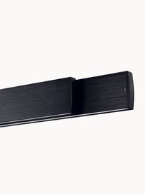 Grote dimbare uittrekbare LED hanglamp Stripe, Lampenkap: geanodiseerd aluminium, Zwart, B 140 x H 6 cm