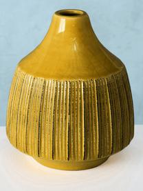 Petit vase en grès cérame Menos, Grès cérame, Jaune, Ø 12 x haut. 14 cm