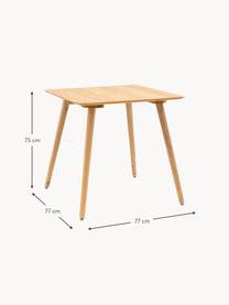 Houten eettafel Hatfield, 77 x 77 cm, Tafelblad: eikenhoutfineer, rubberho, Poten: MDF, Eikenhout, B 77 x D 77 cm