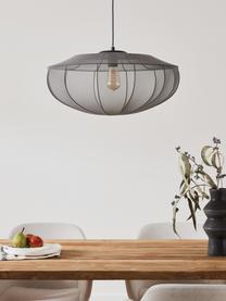 Lampa wisząca z siateczki Beau, Stelaż: metal malowany proszkowo, Szary, Ø 60 x W 29 cm