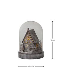 Bola de nieve navideña Kupul. con temporizador, Campana: vidrio, Gris, transparente, Ø 13 x Al 18 cm