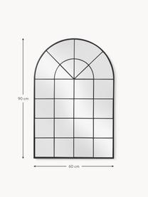 Wandspiegel Clarita in Fensteroptik, Rahmen: Metall, pulverbeschichtet, Rückseite: Mitteldichte Holzfaserpla, Spiegelfläche: Spiegelglas, Schwarz, B 60 x H 90 cm