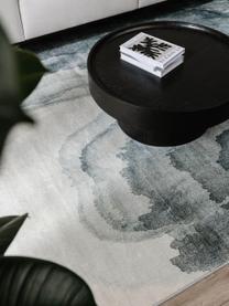 Vloerkleed Mara met golfpatroon in grijstinten, 100% polyester, Grijstinten, wit, B 120 x L 170 cm (maat S)