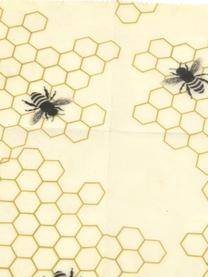Bienenwachstücher Bee, 3er-Set, Baumwolle, Wachs, Gelb, Schwarz, Set mit verschiedenen Grössen