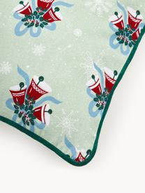 Copricuscino con motivo natalizio Bells, Rivestimento: 100% cotone, Multicolore, Larg. 45 x Lung. 45 cm