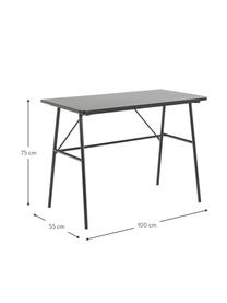 Schreibtisch Pascal in Schwarz, Tischplatte: Mitteldichte Holzfaserpla, Gestell: Metall, pulverbeschichtet, Schwarz, B 100 x H 75 cm