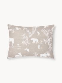 Funda de almohada de franela Animal Toile, Beige estampado, An 45 x L 110 cm