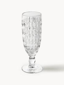 Champagneglazen Geometrie met structuurpatroon, set van 6, Glas, Meerkleurig, Ø 6 x H 18 cm, 160 ml