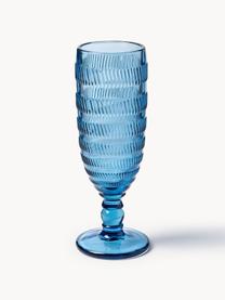 Champagneglazen Geometrie met structuurpatroon, set van 6, Glas, Meerkleurig, Ø 6 x H 18 cm, 160 ml