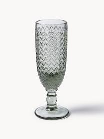 Súprava pohárov na sekt so štruktúrovaným vzorom Geometrie, 6 dielov, Sklo, Viac farieb, Ø 6 x V 18 cm, 160 ml