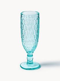 Set di 6 bicchieri da champagne con motivo in rilievo Geometrie, Vetro, Multicolore, Ø 6 x Alt. 18 cm, 160 ml