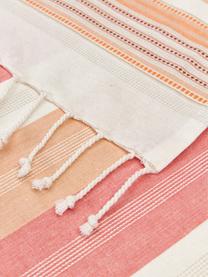 Fouta s třásněmi Belize, 100 % bavlna, Růžová, oranžová, bílá, Š 100 cm, D 190 cm